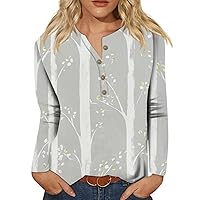 Womens Button Down Shirts Casual Long Sleeve Tops Sexy Floral Plus Size Tee Shirt Fall Workout Versatile Blouse