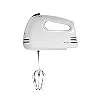 Proctor Silex Easy Mix 5-Speed Electric Hand Mixer with Bowl Rest, Compact and Lightweight, 100 Watts of Peak Power, White