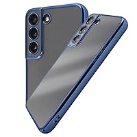 [Amazon Limited] Digital Archymist Galaxy S22 (docomo: SC-51C) (au: SCG13) Clear Case Camera Lens Surround Protection Shock Resistant Drop Prevention Strap Hole Metallic Bumper Blue