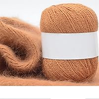 Crochet Kit Yarn Long-haired Yarn Solid Color Wool Yarn Velvet Plush Soft Wool Knitting Accessories Household Goods DIY Yarn 50g (Color : Gold)