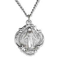 Hail Mary Prayer Sterling Silver Pendant + USA Made + Chain Choice