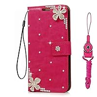 for LG G8 ThinQ Case LG G8 Case, Bling Leather Wallet Flip Protective Phone case & Neck Strap [Kickstand] [Card Slots] [Magnetic Closure] for LG G8 (#8)