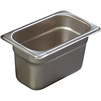 Carlisle FoodService Products Durapan Stainless Steel Pan 1/9 Size, Hotel Pan for Catering, Buffets, Restaurants, Stainless Steel, 4 Inches Deep, Silver, (Pack of 6)