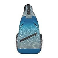 Durable Adjustable Outdoor Hiking Tranquil water Print Cross Chest Bag Diagonally Single Shoulder Backpack