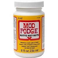 Mod Podge Matte Sealer, Glue & Finish: All-in-One Craft Solution- Quick Dry, Easy Clean, for Wood, Paper, Fabric & More. Non-Toxic - Craft with Confidence, Made in USA, 8 oz., Pack of 1