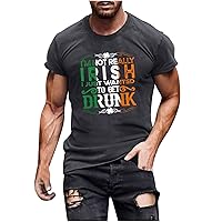 St Patricks Day Tshirt Men Clover Printed Graphic Shirts Short Sleeve Active Tee Tops Funny Irish Green Day T-Shirt