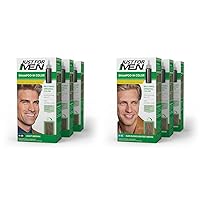 Just For Men Shampoo-In Color Hair Dye Bundle - Light Brown H-25 and Dark Blond/Lightest Brown H-15, Packs of 3