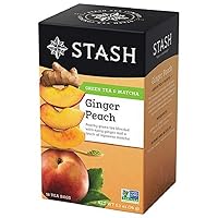 Stash Tea Company, Premium, Ginger Peach Green Tea with Matcha, 18 Tea Bags, 1.2 oz (36 g) - 2pcs