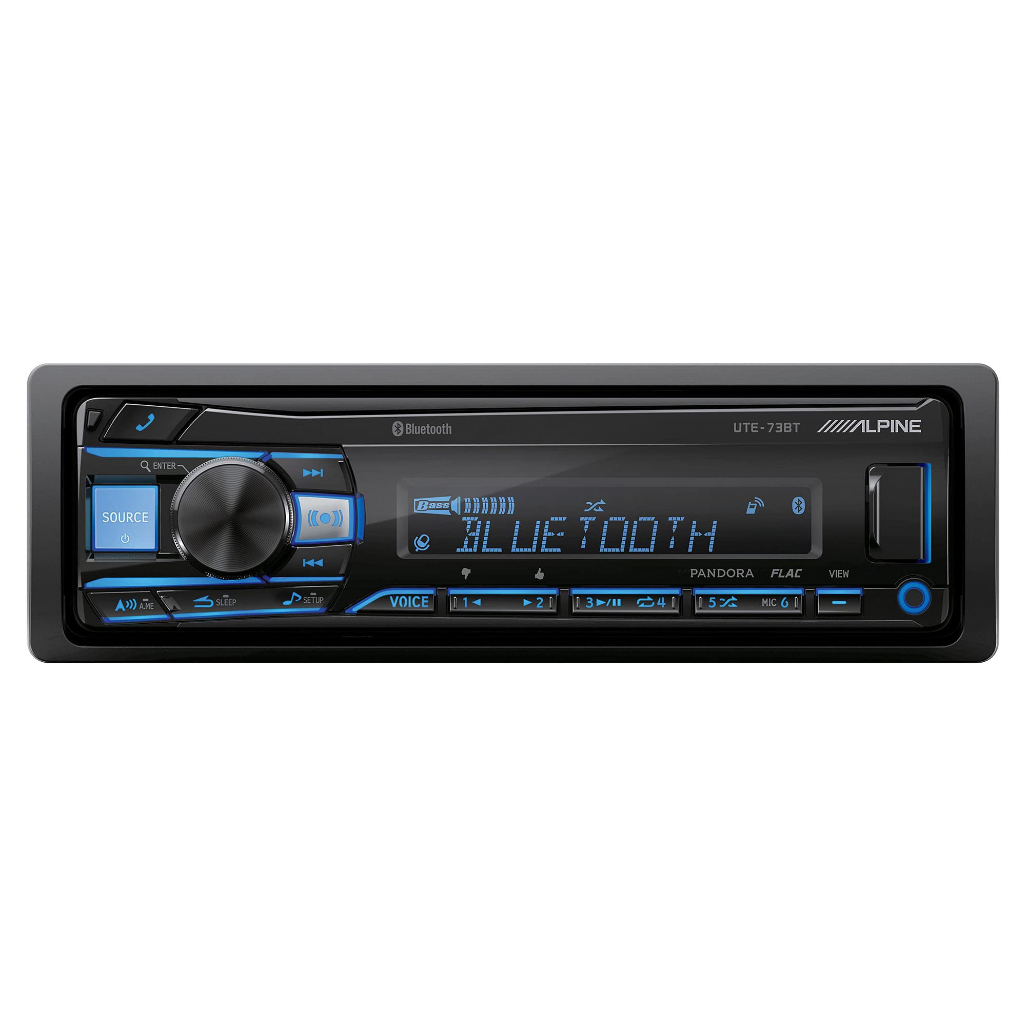Alpine UTE-73BT Bluetooth® Multimedia Receiver (Does Not Play CDs) with A Pair Alpine SXE-1726S 6.5
