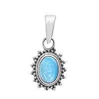 Multi Choice Oval Shape Gemstone 925 Sterling Silver Vintage Style Solitaire Pendant Jewelry