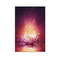 Magic Lotus Knight Magic Flower Wall Art Glowing Flower Pictures Wall Art Paintings Canvas Wall Decor Home Decor Living Room Decor Aesthetic 16x24inch(40x60cm) Unframe-Style