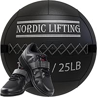 Nordic Lifting Wall Ball 25 lb Bundle with Shoes Megin Size 9.5 - Black