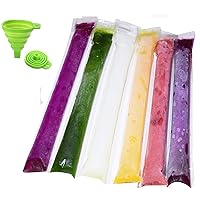 120pcs Ice Popsicle Molds Bags Ice Cube Mold Ice Pop Mold Pouch with Zip Seals get Funnel Free, 11