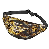 Fanny Pack For Men Women Casual Belt Bag Waterproof Waist Bag Yellow Snake Running Waist Pack For Travel Sports