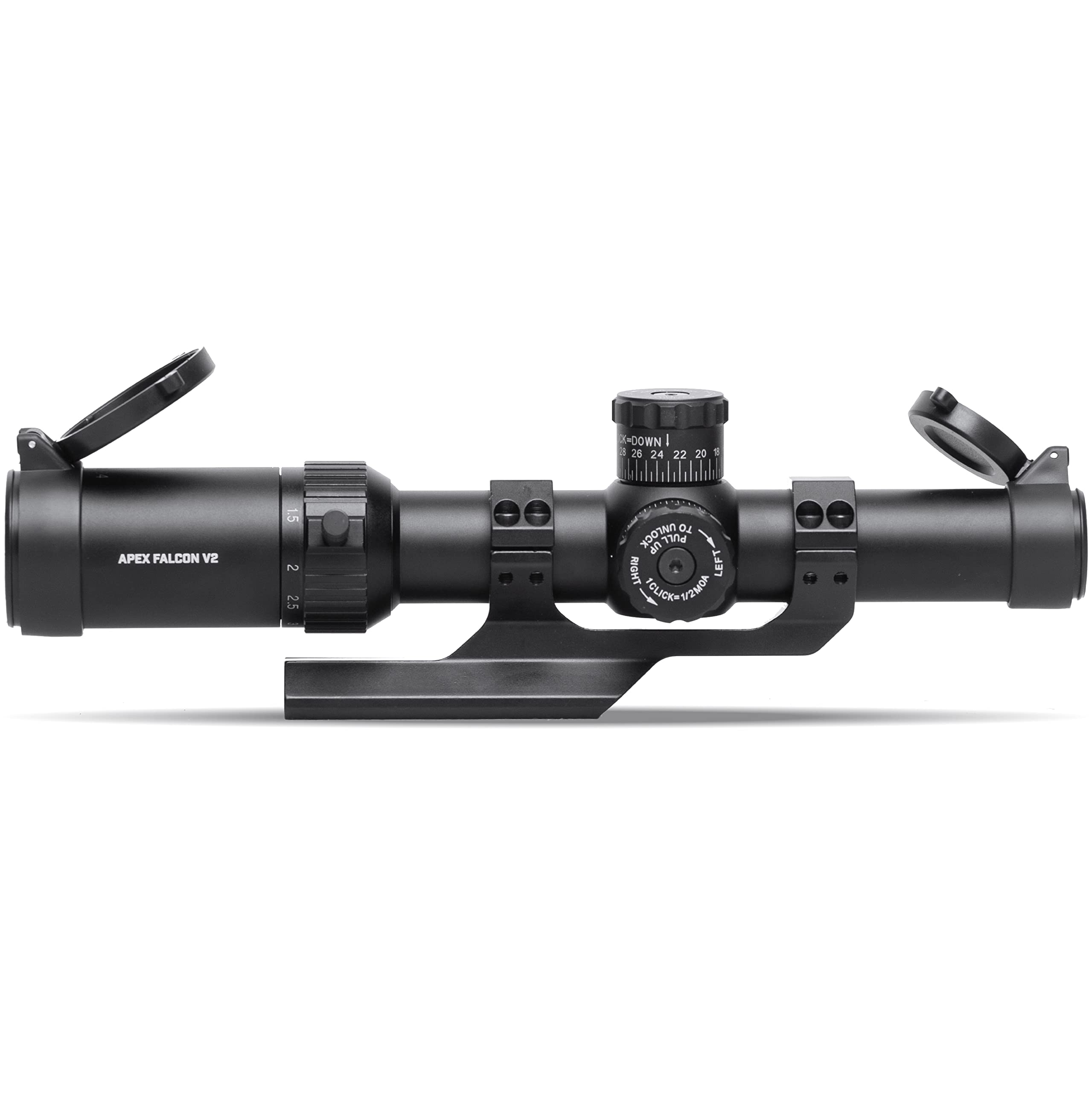 Tacticon APEX Falcon V2 1-4x24mm LPVO Scope with Cantilever Mount | Disabled Combat Veteran Owned Company | Lower Power Variable Optic with Illuminated Red Mil-Dot Reticle for Rifle