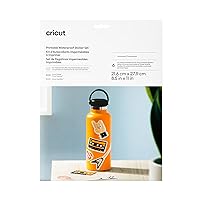 Cricut Waterproof Sticker Paper - US Letter Size (8.5in x 11in), Sticker Paper for Printer, Compatible with Cricut Maker, Explore 3, & Cricut Joy Xtra, Transparent (6 Ct)