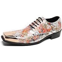 Men's Metal Derby Wedding Western Genuine Leather Business Party Shoes