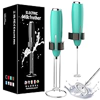 Powerful Electric Milk Frother Handheld, Coffee Stirrer, Whizzy Whisk, Cappuccino Coffee and Milk Mini Frother (Color : Gemstone Green)