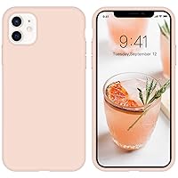 iPhone 11 Case Liquid Silicone Gel Rubber Slim Phone Case Soft Anti-Scratch Durable Microfiber Lining Full Body Shockproof Protective Smooth Cover for iPhone 11 6.1 Inch 2019, Pink