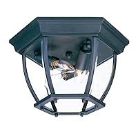Acclaim 5602BK/SD Flush Mount Collection 3-Light Ceiling Mount Outdoor Light Fixture, Matte Black