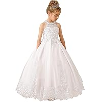 ABAO SISTER Flower Girl Dress Lace Applique Beaded Communion Dress Formal Ball Gown 1-12 Years