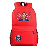 Teens Kylian Mbappe Student Bookbag Classic Basic Large Graphic Knapsack Wear Resistant Soccer Stars Rucksack