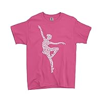 Threadrock Big Girls' Dance Ballerina Typography Youth T-Shirt