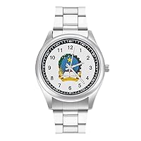 Coat Arms of Angola Custom Watch Stainless Steel Wristwatch with Easy Read Dial for Women Men Fashion Gift