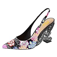 FSJ Women Fashion Pointed Toe Butterfly High Heel Pumps Slingback Slip On Ladies Party Dress Casual Shoes Size 4-15 US