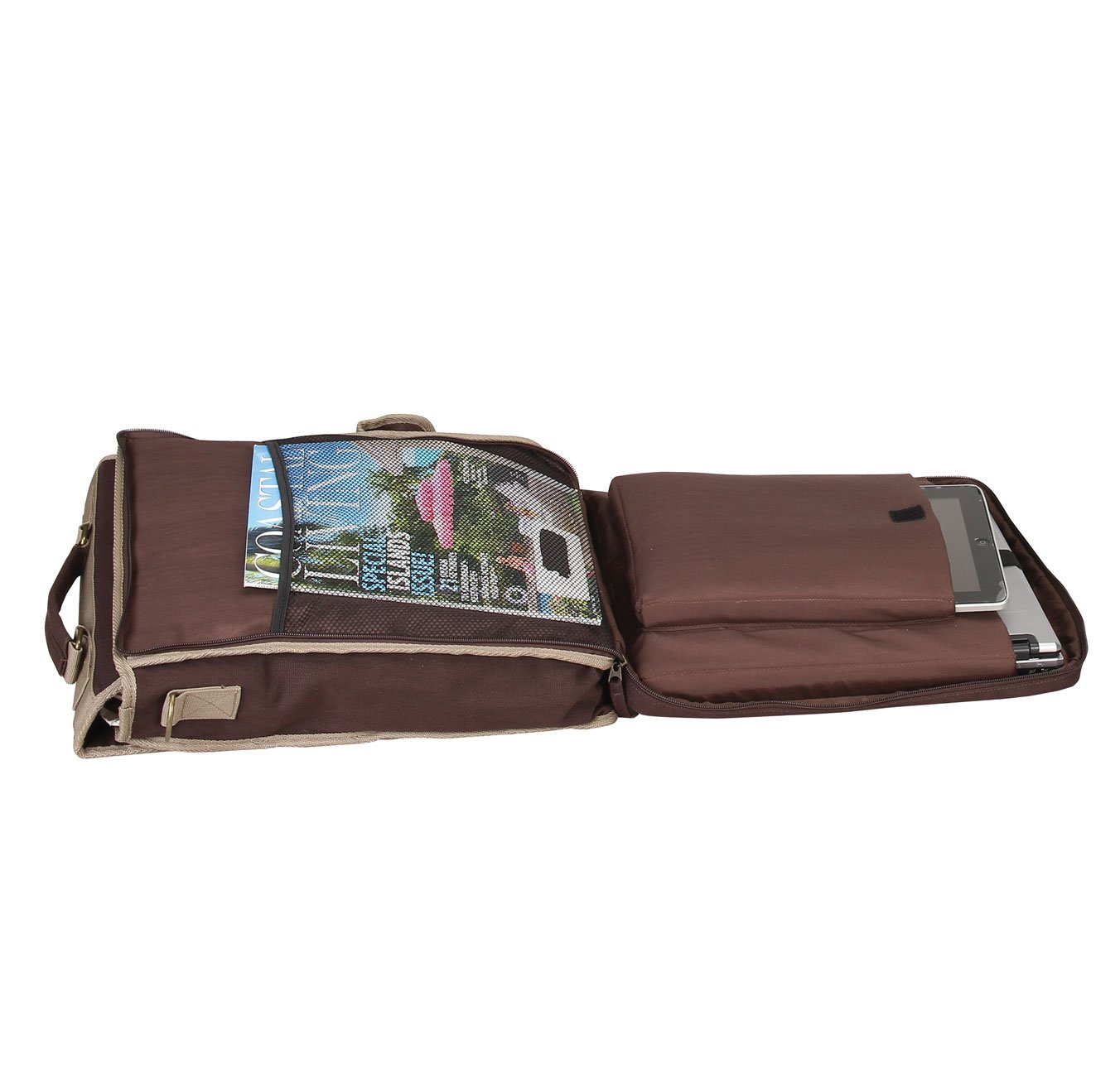 Bellino Expresso Vertical Messenger, Brown, One Size