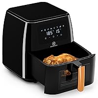 Air Fryer 8 Qt Large Size With Clear Window, 8 Presets, One-touch Panel, 360° Turbo Airflow Tech, Nonstick Air Fryers Basket,dishwasher-safe, Elegant Black Design