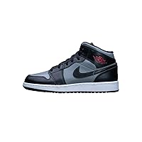 Nike Unisex Air Jordan 1 Mid (GS) Sneaker, Kids, Black/Gym Red-Particle Grey, 5.5 M US