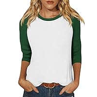 3/4 Sleeve Sweaters for Women,3/4 Sleeve Tops for Women Raglan Round Neck T Shirts Trendy Casual Summer Tops Basic Holiday Tops Gym Clothes for Woman Set