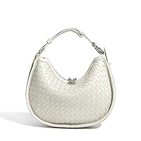 DSGUTWO Crescent Shoulder Bag for Women, Woven Crossbody Bag, Small Clutch Purse, Hobo Tote Handbags with Detachable Straps