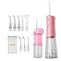 Bitvae Cordless Water Dental Flosser & Portable Mini Water Flosser for Travel, Pink& Pink