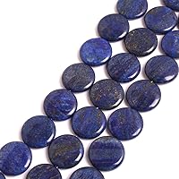 GEM-Inside Natural 30mm Coin Lapis Lazuli Gemstone Loose Beads Energy Stone Handmade Beads for Jewelry Making Jewelry Beading Supplies for Women