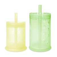 Olababy Silicone Training Cup with Straw Lid Bundle 5oz Lemon + 9oz Kiwi