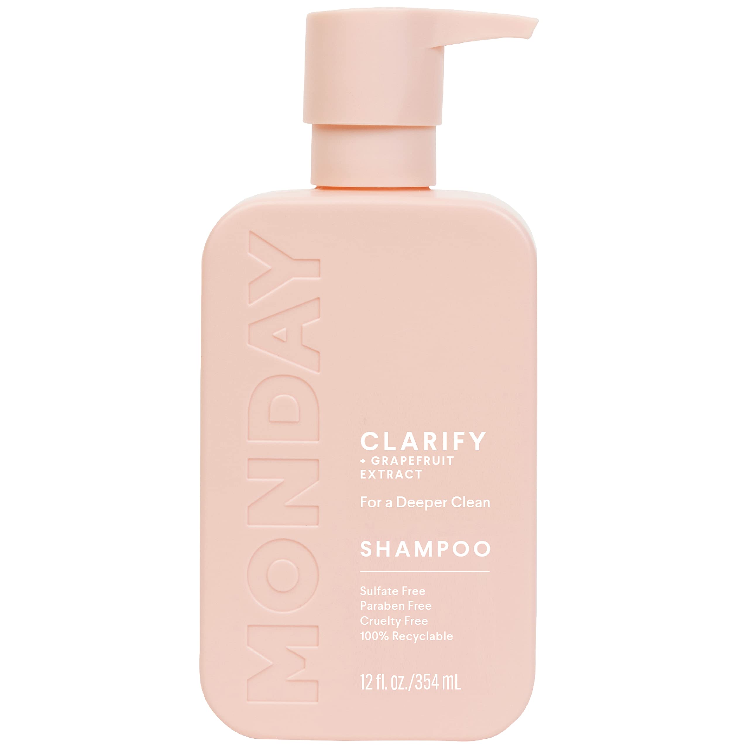 MONDAY HAIRCARE Clarify Shampoo and Conditioner Set 12oz for Oily Hair, Made with Grapefruit Extract, Coconut Oil, Shea Butter, Vitamin E and Provitamin B5