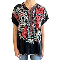 Johnny Was Women's Erlina Blouse, Black (Small)
