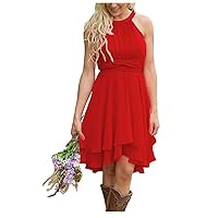 Plus Size Short Country Bridesmaid Dresses Western Wedding Guest Wears Red