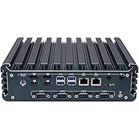 PARTAKER Fanless Industrial Computer, Mini PC, IPC, Core I7 1255U, I15, 4 x HDMI, 2 x LAN, TPM2.0, 4 x COM COM1/2 for RS232/RS485, Barebone, NO RAM, NO Storage, NO System