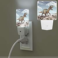 Night Lights Plug into Wall with Sensor LED Night Light Dinosaur Walking Plug in Night Light LED Nightlight for Bedroom Dimmable Small Nightlight with Dusk to Dawn Sensor for Bathroom