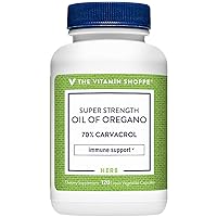 The Vitamin Shoppe Super Strength Oil of Oregano 45MG (70% Carvacrol), Wild Mediterranean Oregano Oil That Supports A Healthy Immune Response (120 Veggie Capsules)