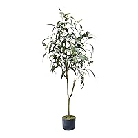 Artificial Eucalyptus Tree 4FT Faux Eucalyptus Plants Large Fake Plant Suitable for Living Room Home Office Housewarming Party Indoor and Outdoor Décor