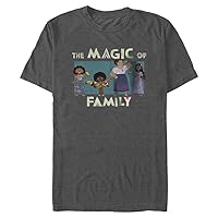 Disney Big & Tall Encanto Family Men's Tops Short Sleeve Tee Shirt, Charcoal Heather, 3X-Large