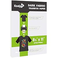 Koala Heat Transfer Paper for T-Shirts - 20 Sheets of Dark Fabric Iron-On Vinyl, 8.5