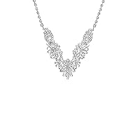 Badgley Mischka Women's Necklace - Crystal Cluster Design Chunky Elegant Statement Bib Flower Collar Necklace Costume Jewelry