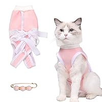 1 PC Cat Soft Recovery Suit, Cat Sterilization Bandage Suit Cat Surgery E-Collar Alternative Recovery Protective Shirt Surgery Pets Clothing Pajamas, M
