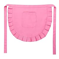 Girls Cosplay Waist Apron Tight Costume, Cotton Half Apron Kitchen Party Favors Also Fits for Kids Apron Cosplay (pink)