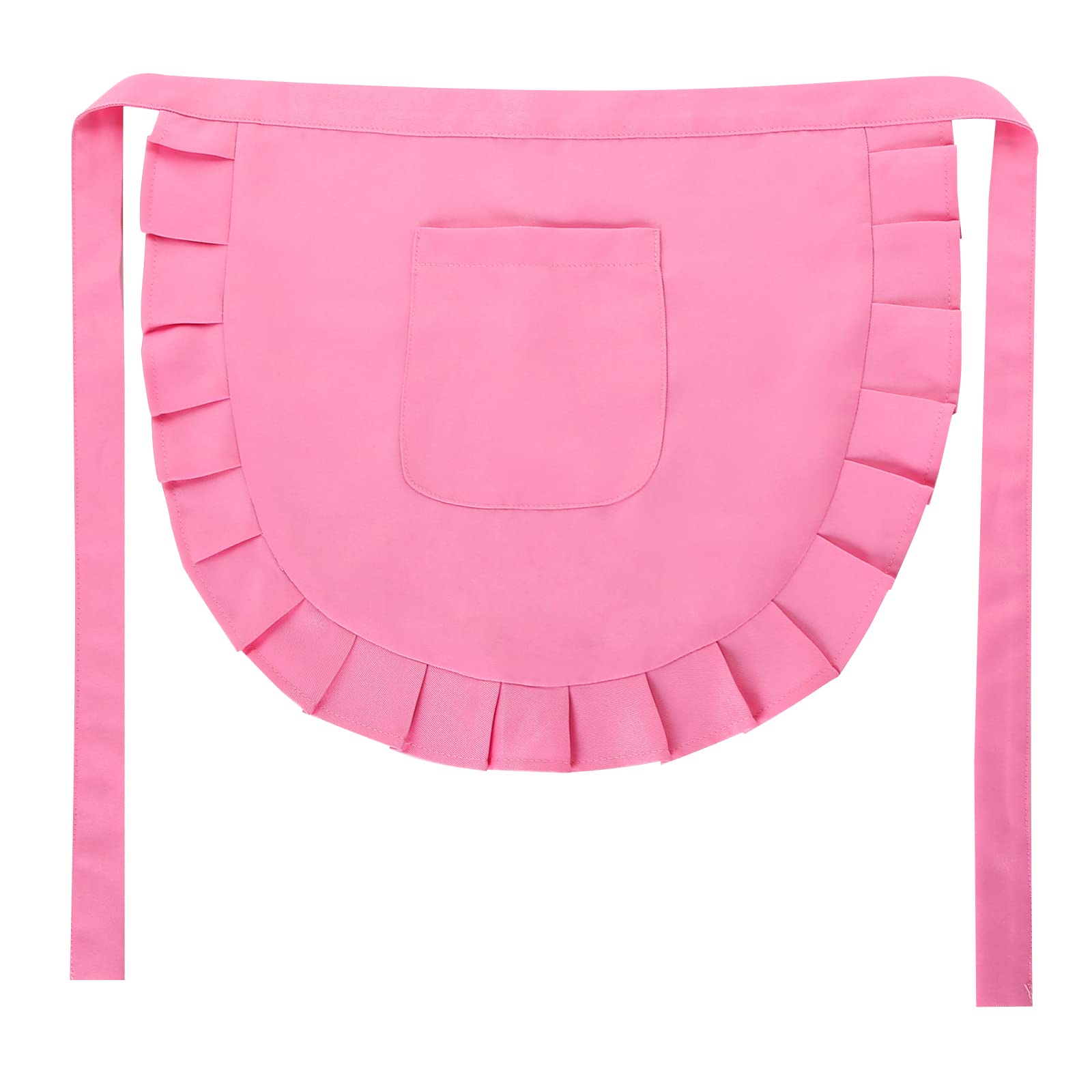 SUN2ROSE Girls Cosplay Waist Apron Tight Costume, Cotton Half Apron Kitchen Party Favors Also Fits for Kids Apron Cosplay (pink)
